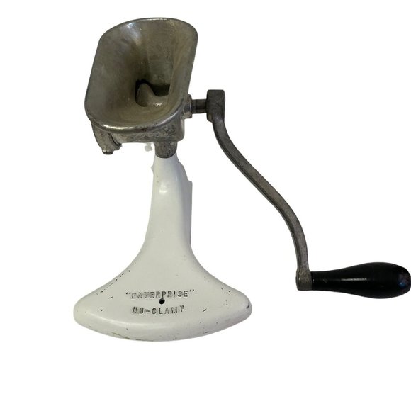 Collectible Enterprise Brand No-Clamp Tabletop Meat Grinder Hand-Crank K-1978 - Picture 6 of 11